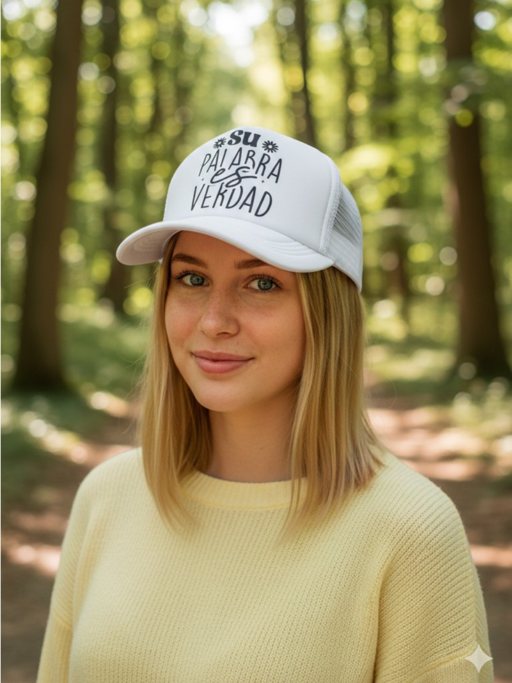 Cap with Christian message in Spanish "Su palabra es verdad”.